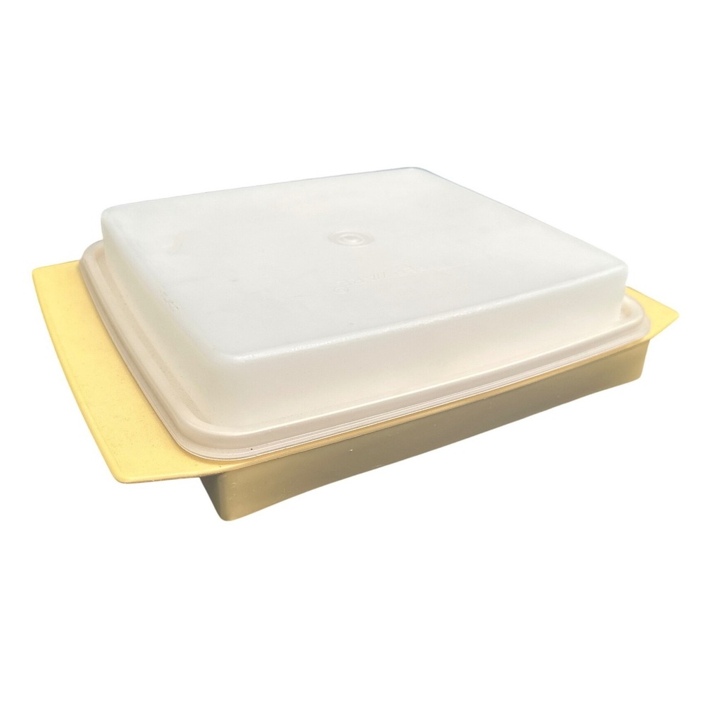 Vintage Tupperware Deviled Egg Carrier Harvest Gold 723-2 with Lid and Inserts